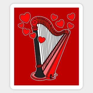 Harp Wedding Harpist Valentines Sticker